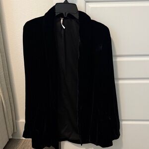 Free People Women's Velvet Black Blazer